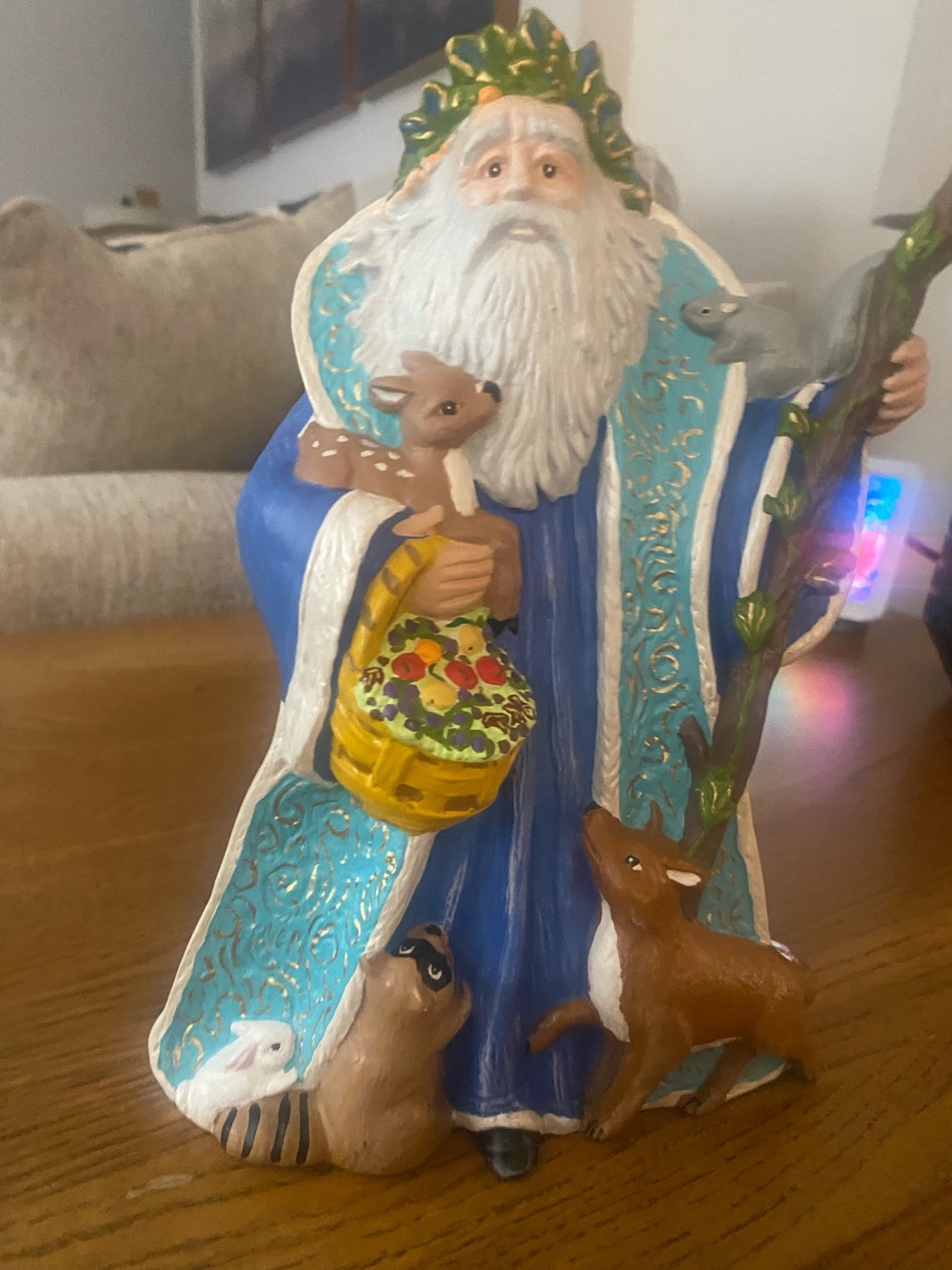 Blue Woodland Father Figure Holiday Figurine
